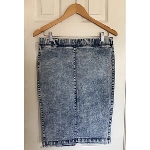 Vintage Boom Boom Denim Jeans Pull On Denim Skirt Acid Wash Western Size Medium